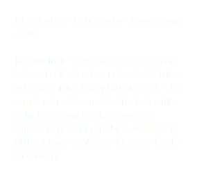 100% Cotton - Cam Border - Power Loom - 10/s The 10/single 100% cotton Q-Tees Basic to towel collection is constructed with the industries highest standards in mind. The cam border adds an attractive look while its high-end construction provides a durable long lasting product. Available in white. Please contact us for more details and pricing.