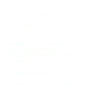  93% Cotton, 7% polyester 100% Egyptian Long Staple Cotton Loops Intelliweave™ construction gives the towel superior fast-drying characteristics, superior dimensional stability and strength Distinctive triple dobby border Available in a broad palette of colors